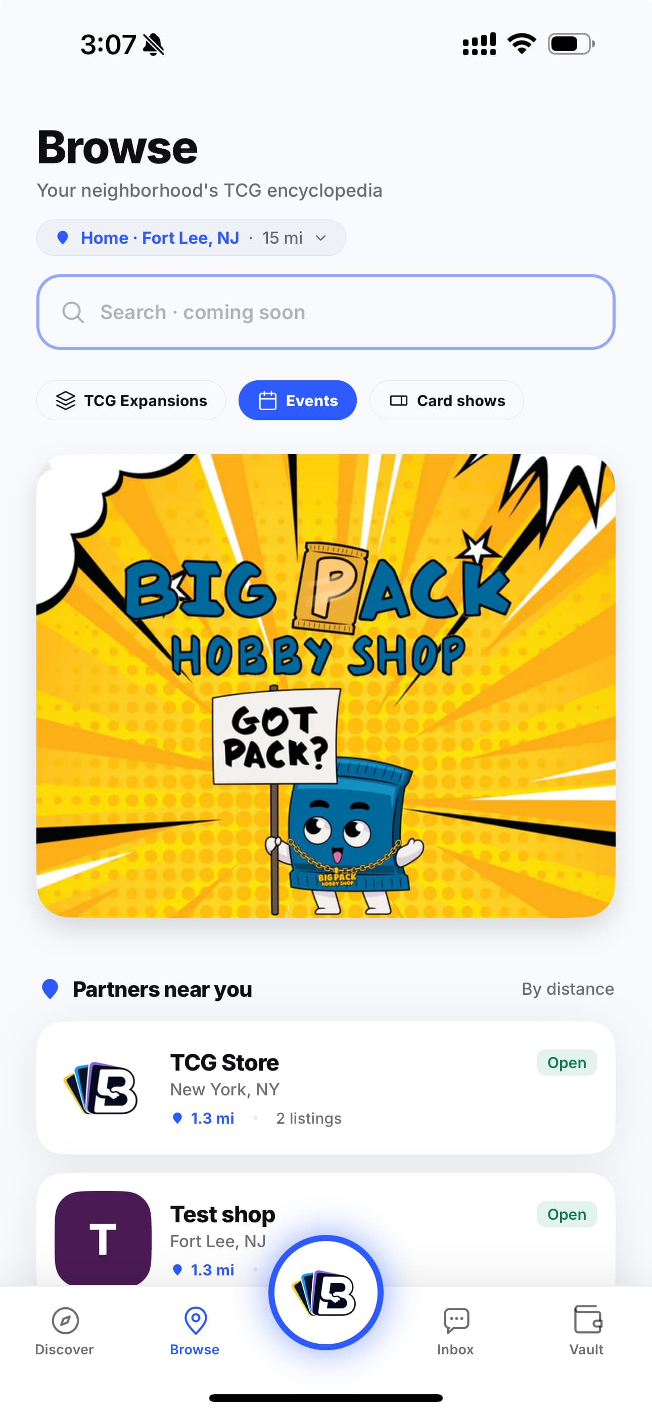 Events and partner shops near you on Bind